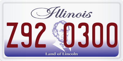 IL license plate Z920300