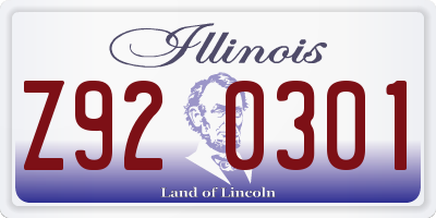 IL license plate Z920301