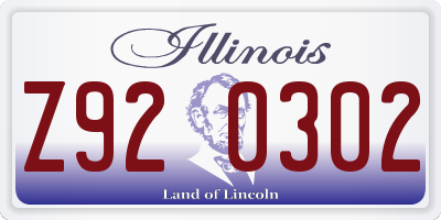 IL license plate Z920302