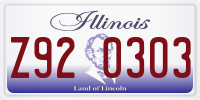 IL license plate Z920303