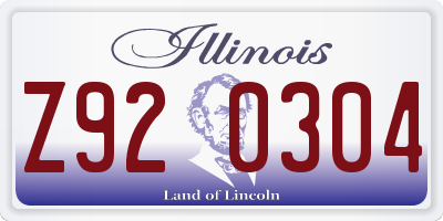 IL license plate Z920304