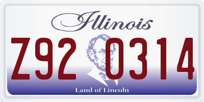 IL license plate Z920314