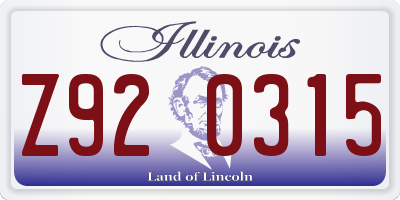 IL license plate Z920315