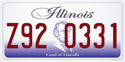 IL license plate Z920331