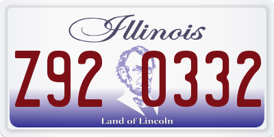 IL license plate Z920332