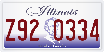 IL license plate Z920334