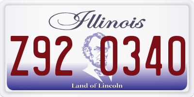 IL license plate Z920340