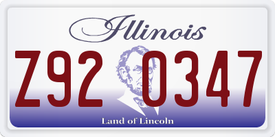 IL license plate Z920347