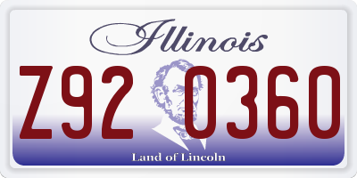 IL license plate Z920360