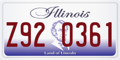 IL license plate Z920361