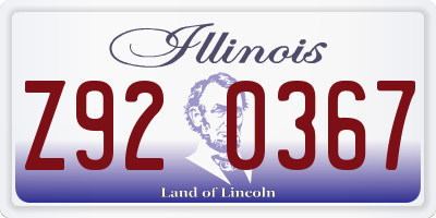 IL license plate Z920367