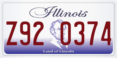 IL license plate Z920374