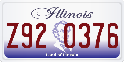 IL license plate Z920376
