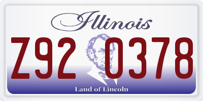 IL license plate Z920378
