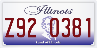 IL license plate Z920381