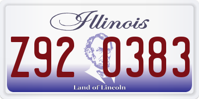 IL license plate Z920383