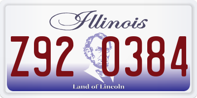 IL license plate Z920384