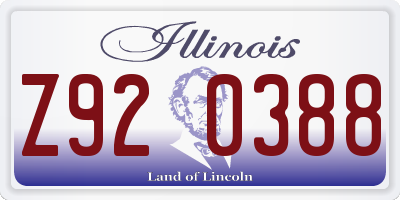 IL license plate Z920388