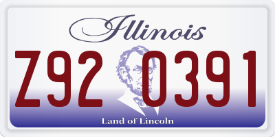 IL license plate Z920391