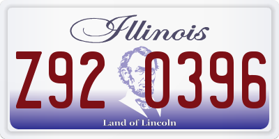 IL license plate Z920396