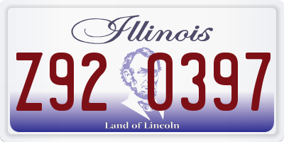 IL license plate Z920397