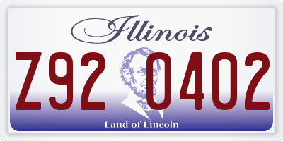IL license plate Z920402