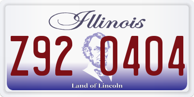 IL license plate Z920404