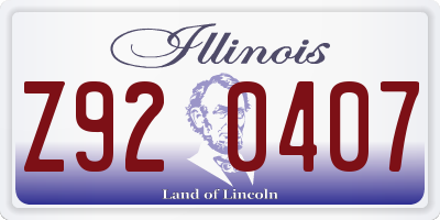 IL license plate Z920407