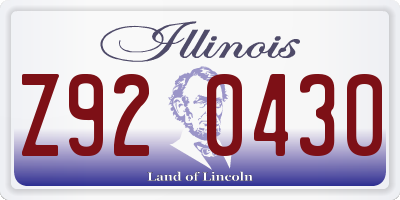 IL license plate Z920430