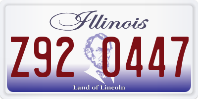 IL license plate Z920447