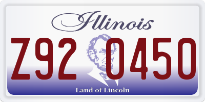 IL license plate Z920450