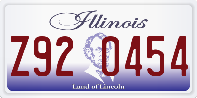 IL license plate Z920454