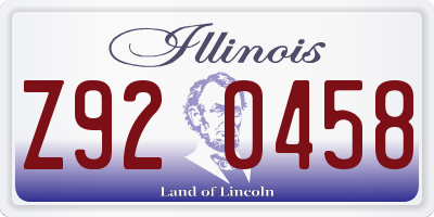 IL license plate Z920458