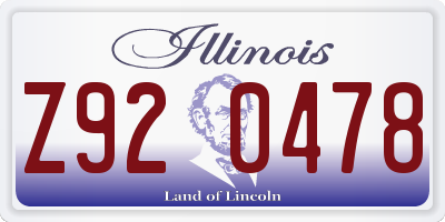 IL license plate Z920478