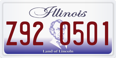 IL license plate Z920501