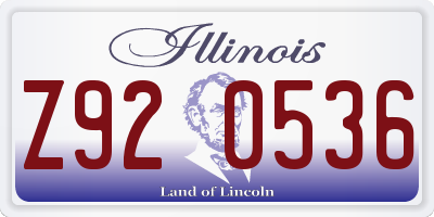 IL license plate Z920536