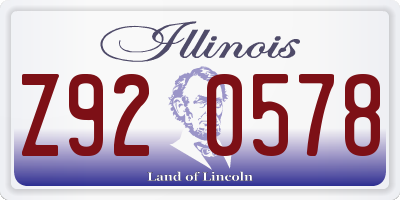 IL license plate Z920578