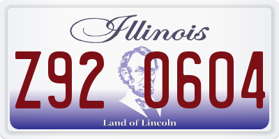 IL license plate Z920604