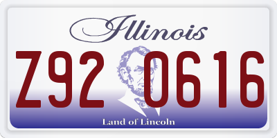 IL license plate Z920616