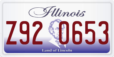 IL license plate Z920653