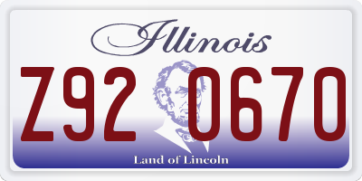 IL license plate Z920670