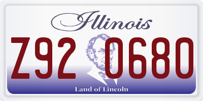 IL license plate Z920680