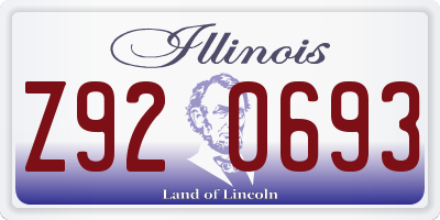 IL license plate Z920693