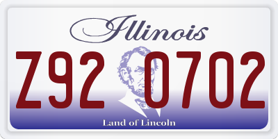 IL license plate Z920702