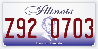 IL license plate Z920703