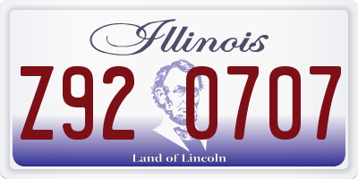 IL license plate Z920707