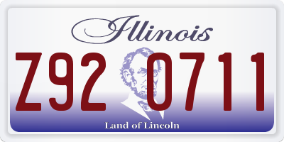 IL license plate Z920711