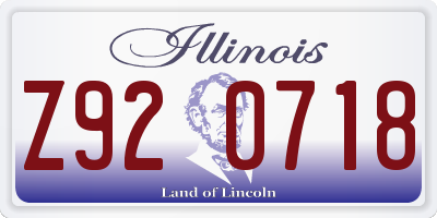 IL license plate Z920718