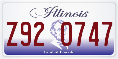 IL license plate Z920747