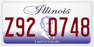 IL license plate Z920748